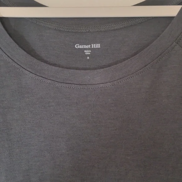 Garnet Hill Essential Short Elbow Sleeve Charcoal Gray Small - Picture 3 of 5